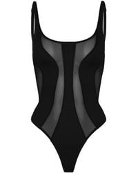 OW Collection - Twist Mesh-Panel Bodysuit - Lyst