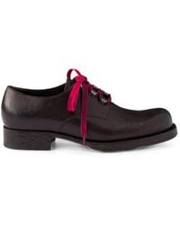 Prada - Antiqued-Leather Lace-Up Shoes - Lyst
