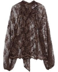 So Allure - Blusa con bufanda y encaje - Lyst