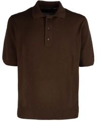 Zanone - Short-Sleeve Knitted Polo Shirt - Lyst