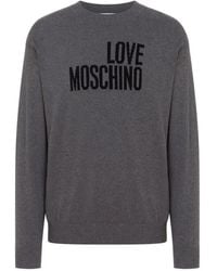 Love Moschino - Logo-Intarsia Knitted Sweater - Lyst