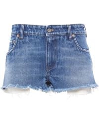 Miu Miu - Pantalones vaqueros cortos mini de talle bajo - Lyst