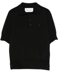 Ami Paris - Polo Boutonné À Poche Poitrine - Lyst