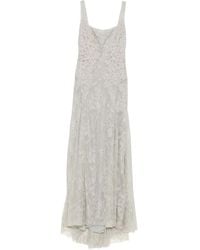 Costarellos - Robe Longue Ornée De Dentelle À Design Sans Manches - Lyst