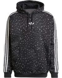 adidas - Hoodie Met Luipaardprint En Drie Strepen - Lyst