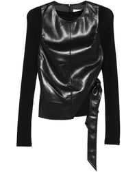Nanushka - Long-Sleeve Tie-Detail Top - Lyst