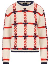 Moncler - Jersey En Jacquard Con Cuello Redondo - Lyst