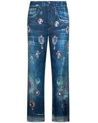 Liu Jo - Straight-Leg Trousers With Digital Print - Lyst