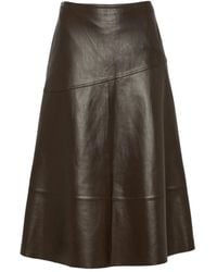 Yves Salomon - Flared Leather Midi Skirt - Lyst