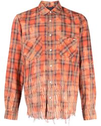 Amiri - Bleached Logo Flannel Shirt - Lyst