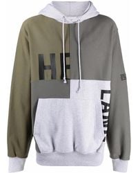 Helmut Lang - Patchwork Logo-Print Pullover Hoodie - Lyst