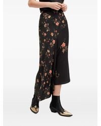 AllSaints - Falda asimétrica Luisa con estampado floral - Lyst