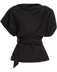 Nissa - Draped Belted Top - Lyst