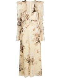 Alessandra Rich - Midi-Jurk Met Ceintuur - Lyst