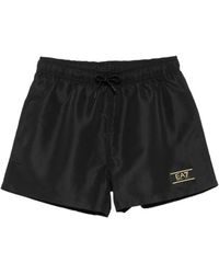 EA7 - Logo-Patch Drawstring Swim Shorts - Lyst