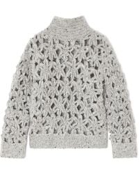Ganni - Gehäkelter Pullover Mit Blumen - Lyst