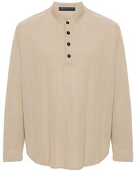 Harris Wharf London - Band-collar Polo Shirt - Lyst
