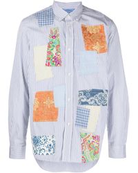 Junya Watanabe - Button-Down Patchwork Cotton Shirt - Lyst