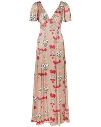 Temperley London - Reina Embellished Printed Silk Gown - Lyst