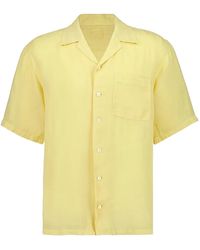 120% Lino - Overhemd Met Korte Mouwen En Zak - Lyst