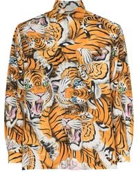 Wacko Maria X Tim Lehi Embroidered Tiger Shirt in Yellow for Men 