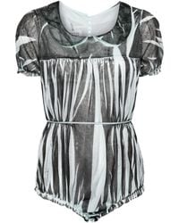 Maison Margiela - Zebra-print Short-sleeve Bodysuit - Lyst