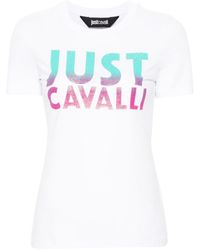 Just Cavalli - T-shirt con stampa glitter - Lyst