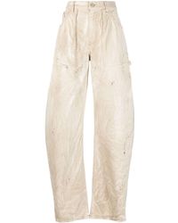 The Attico - Effie Marbled-cotton Jeans - Lyst