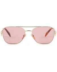 Prada - Triangle-Logo Pilot-Frame Sunglasses - Lyst