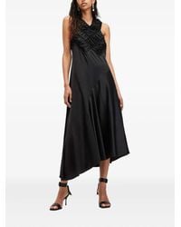 AllSaints - Abito Mahree Con Ruches E Spalline A Incrocio Sul Retro - Lyst