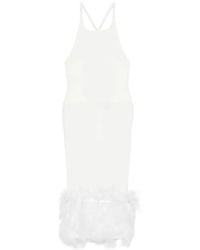 Vestiaire d'un Oiseau Libre - Feather-Trim Crossover-Strap Dress - Lyst