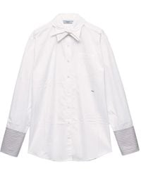 Prada - Striped-Cuff Chest-Pocket Shirt - Lyst