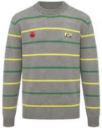 DSquared² - Stripe-Detail Embroidered Sweater - Lyst