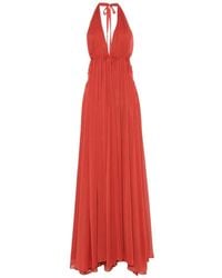 Arcina Ori - Florence Halterneck Pleated Maxi Dress - Lyst