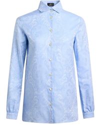 Etro - Katoenen Blouse Met Jacquard-Patroon - Lyst