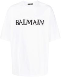 Balmain - Camiseta de algodón de tamaño grande - Lyst