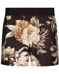 Dolce & Gabbana - Short en soie à fleurs - Lyst