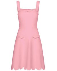 Oscar de la Renta - Sleeveless Square-Neck Mini Dress - Lyst