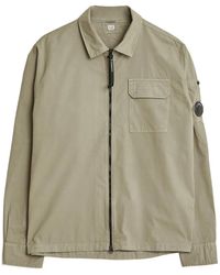 C.P. Company - Organic Gabardine Lens Zipped Overshirt - Lyst