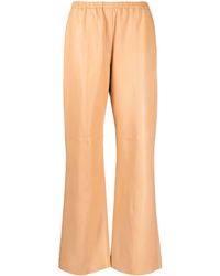Forte Forte - Elasticated-waist Straight-leg Leather Trousers - Lyst