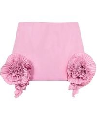 Blumarine - Rose-Detail Taffeta Mini Skirt - Lyst