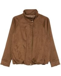 Marella - High-Neck Raglan-Sleeve Jacket - Lyst