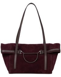 Borbonese - Large Shopping Suede Tote Bag - Lyst