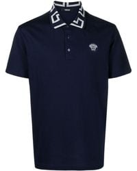 Versace - Polo -shirt Met Greca -kraag - Lyst