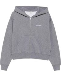 Sporty & Rich - Logo-Embroidered Zip-Up Hoodie - Lyst