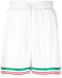 CASABLANCA - Silk Shorts - Lyst