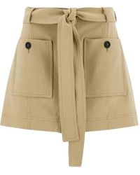 Ferragamo - Belted Pocket-Detail Mini Skirt - Lyst