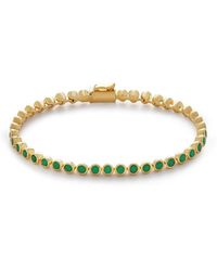 Monica Vinader Essential Green-onyx Tennis Bracelet - Metallic