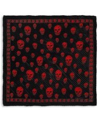 McQueen - Foulard En Soie À Imprimé Tête De Mort - Lyst