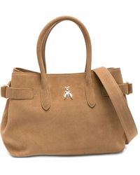 Patrizia Pepe - New Business Logo-Embellished Suede Shoulder Bag - Lyst